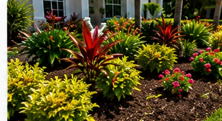 Fresh landscaped bed with mulch