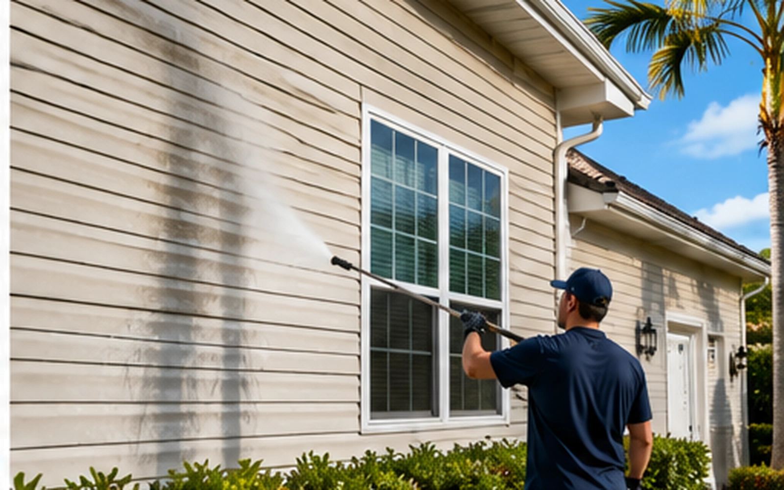 Clean residential home exterior