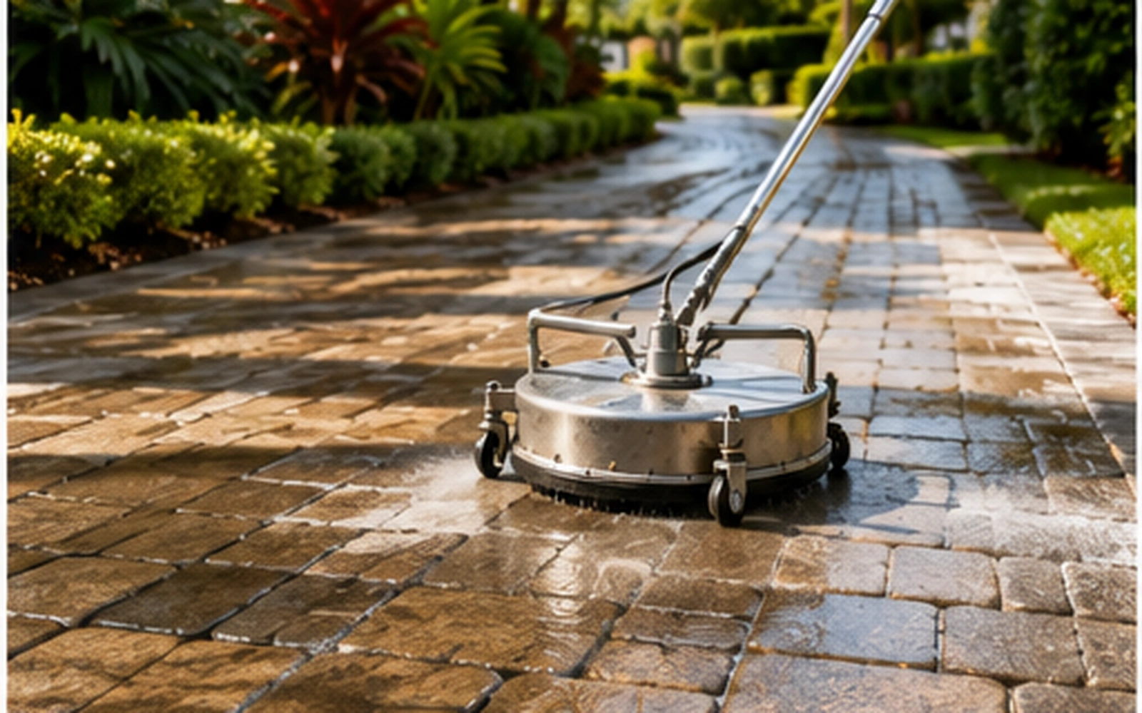 Clean pavers and hardscape